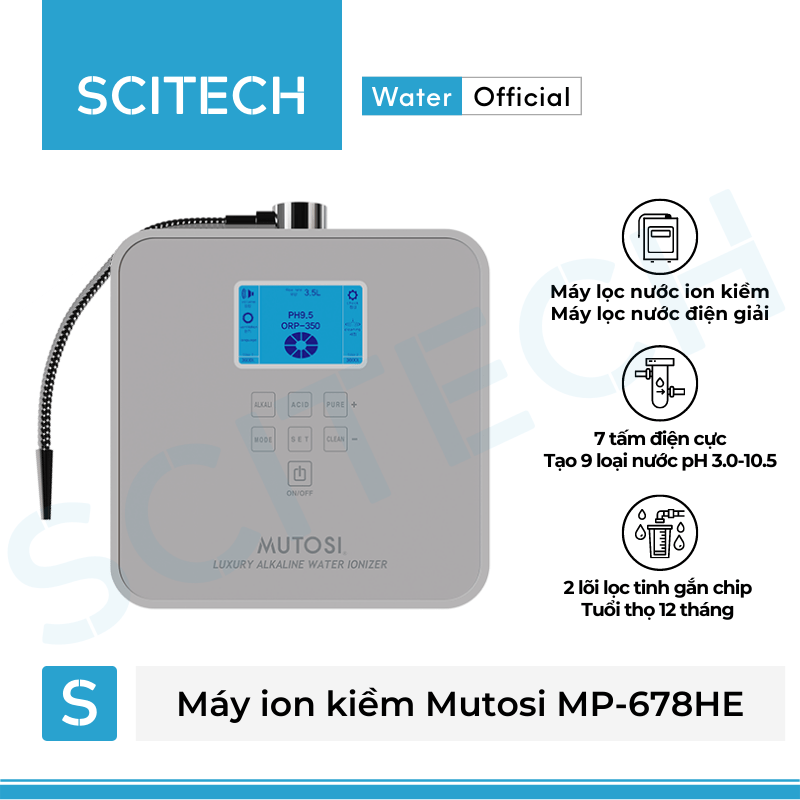 Máy lọc ion kiềm Mutosi MP-678HE